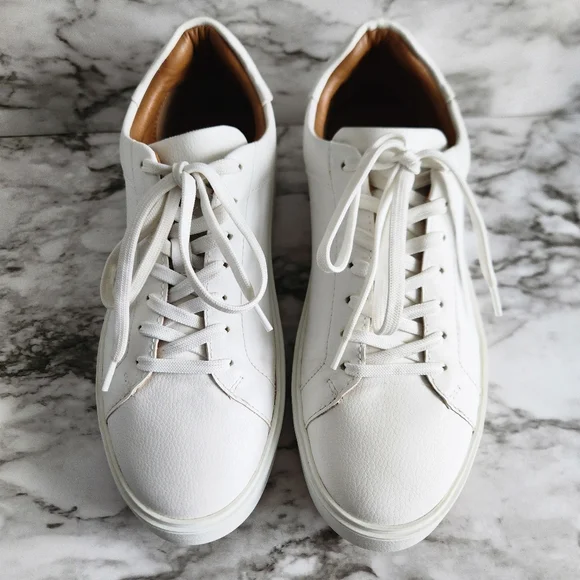 Zara White Monochrome Casual Lace-Up Sneakers, EU Size 40=US Size 10 - Picture 3 of 16
